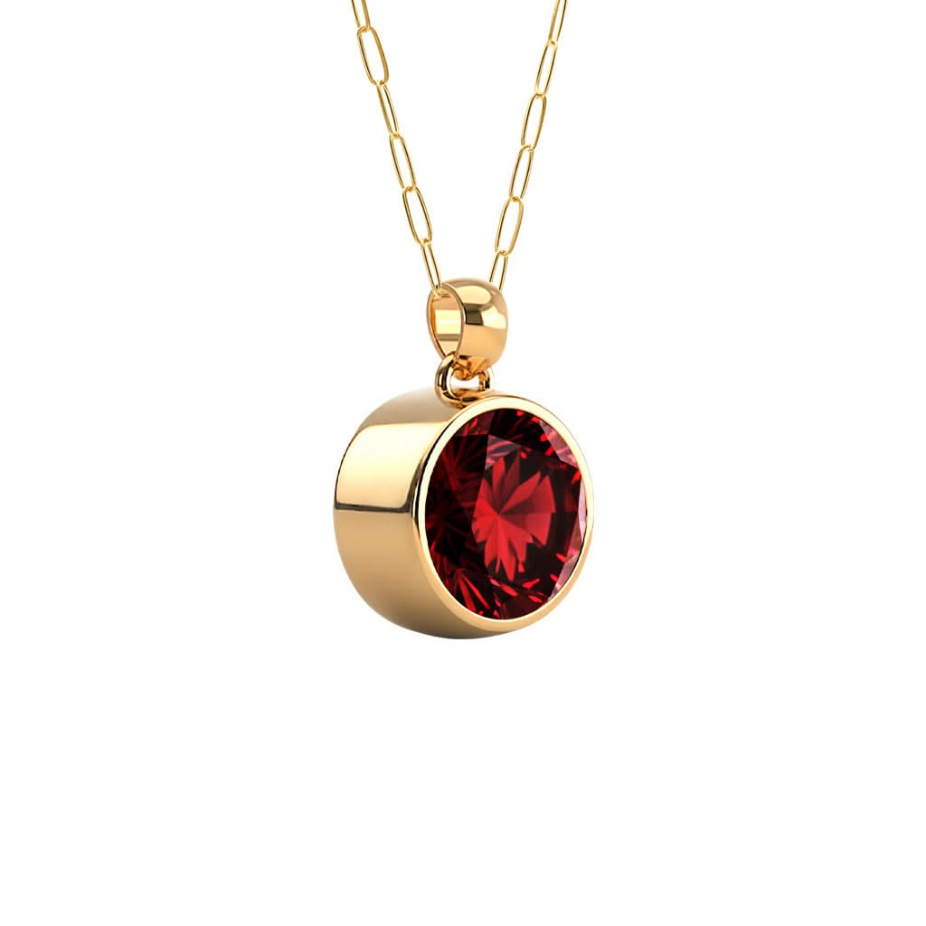 Jamestown Garnet Pendant in 14k Gold (January)