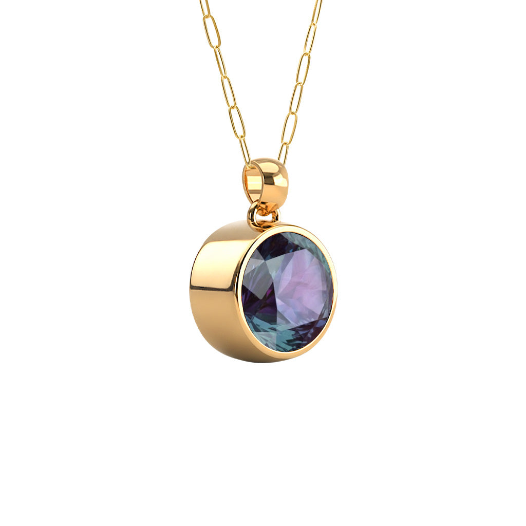 Jamestown Alexandrite Pendant in 14k Gold (June)