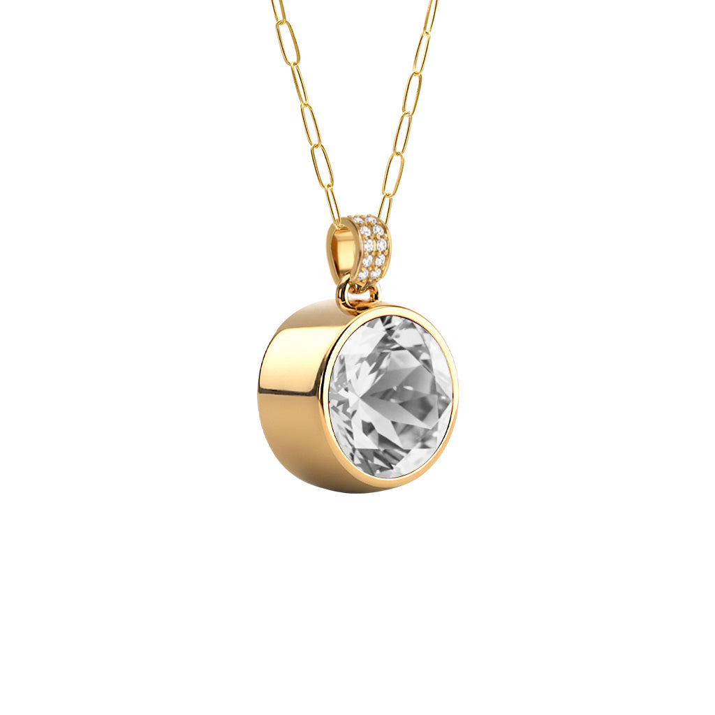 Jamestown Birthstone Pendant with Diamond Bail in 14k Gold