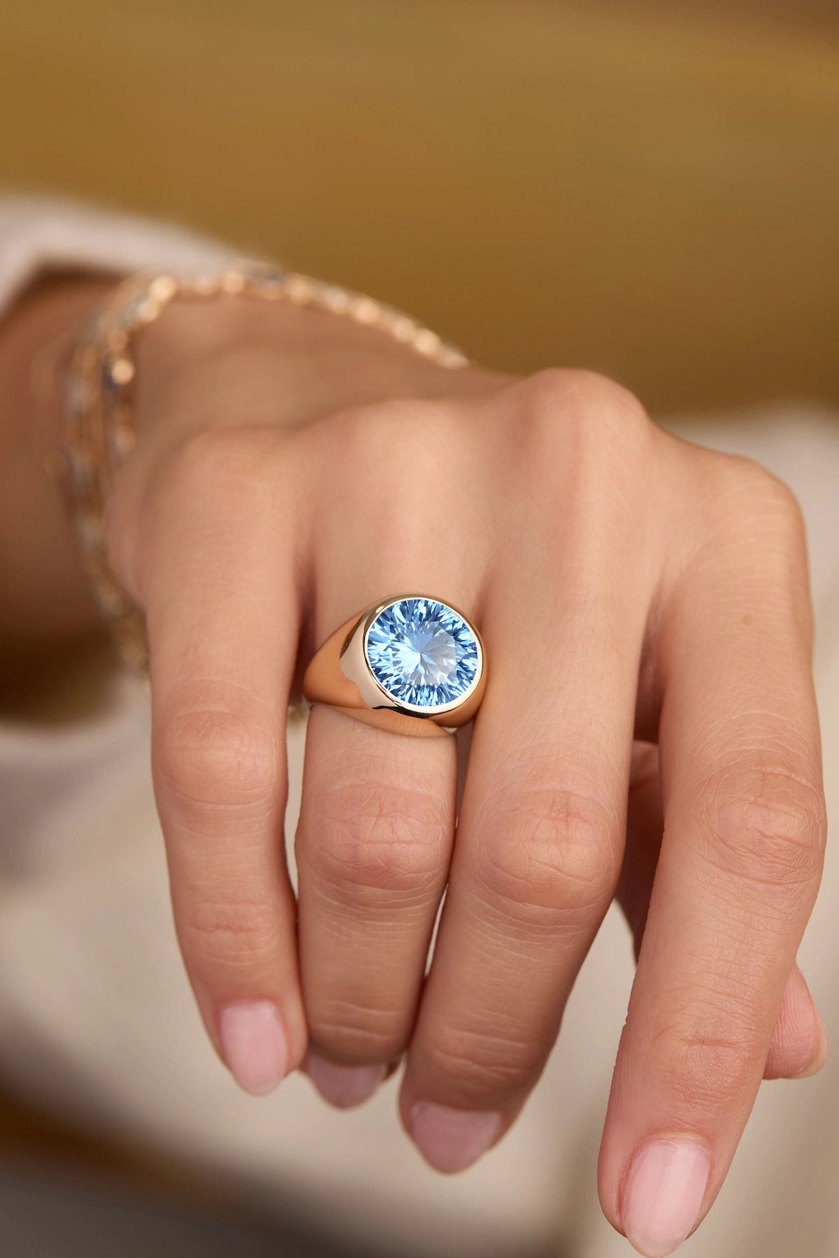 Jamestown Aquamarine Ring in 14k Gold (March)