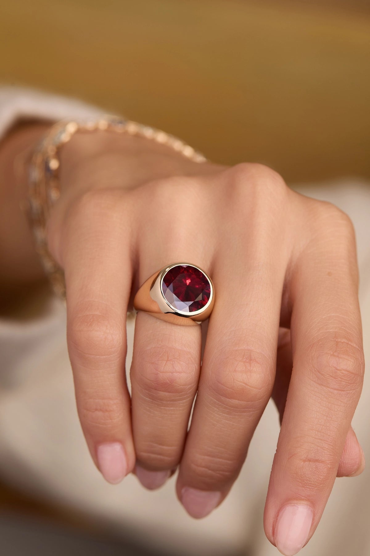 Jamestown Ruby Ring in 14k Gold (July)