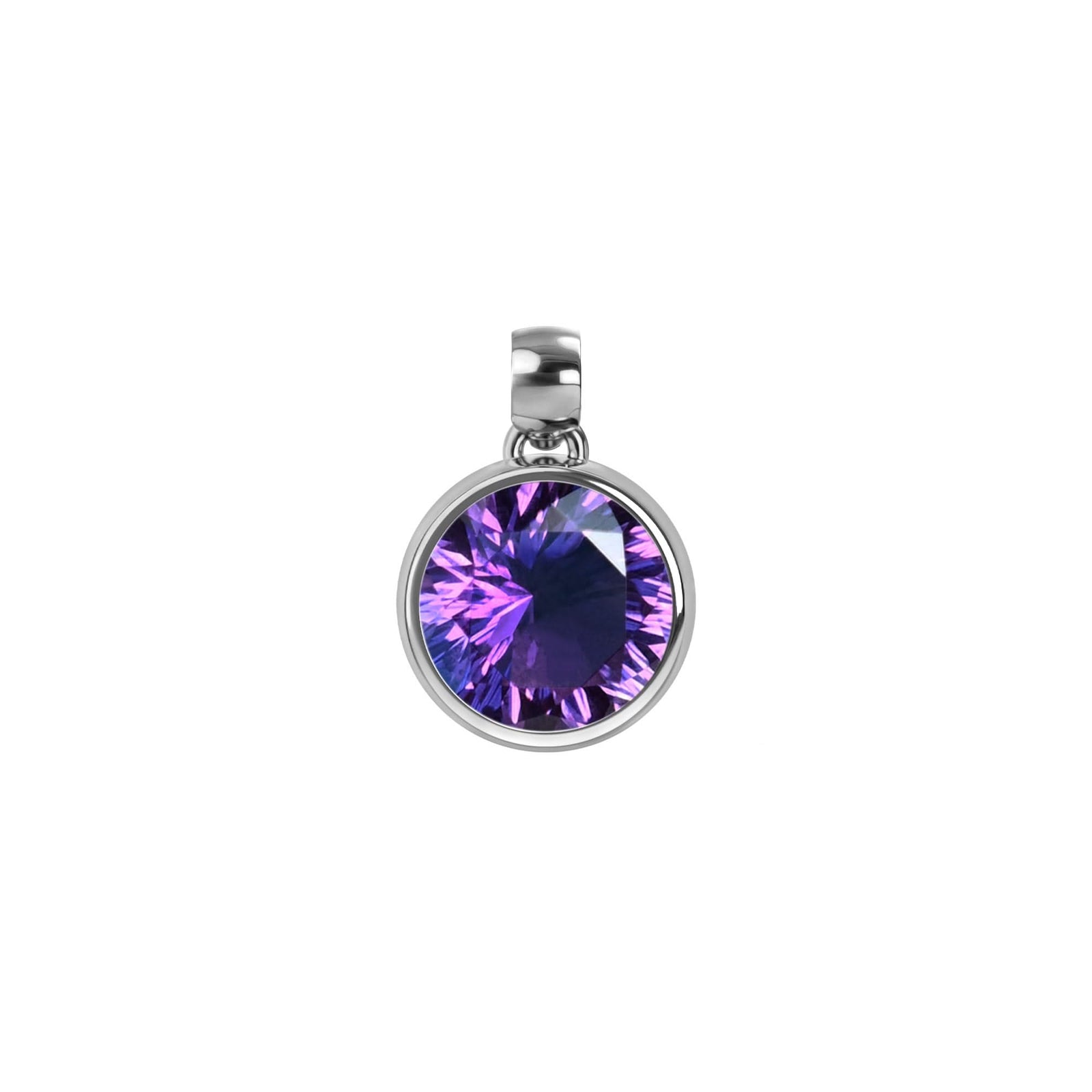 Jamestown Amethyst Pendant in 14k Gold (February)