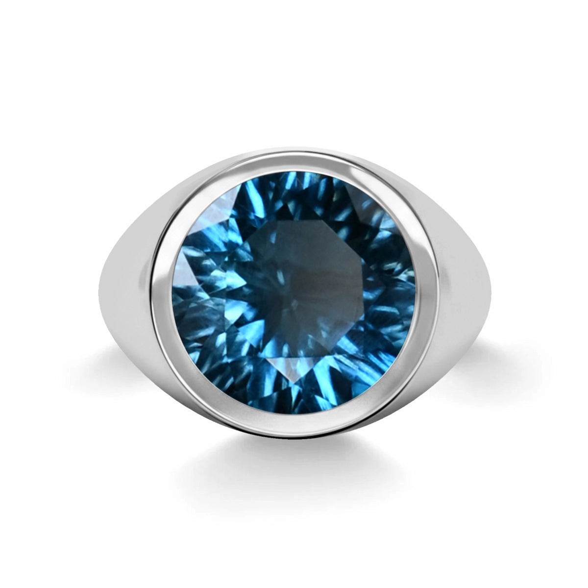 Jamestown Atlantic Blue Topaz Ring in 14k Gold (December)