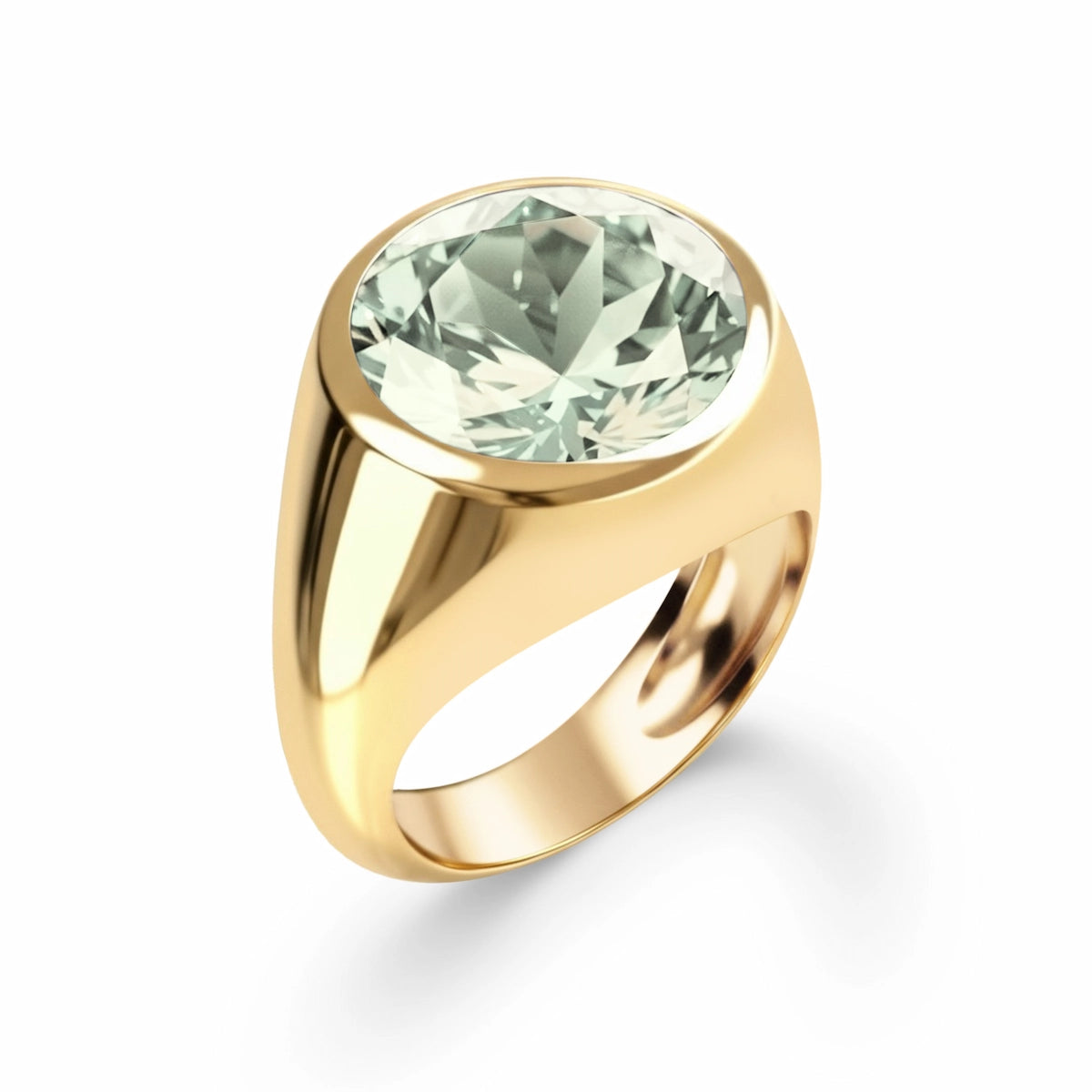 Jamestown Green Amethyst Ring in 14k Gold (February)