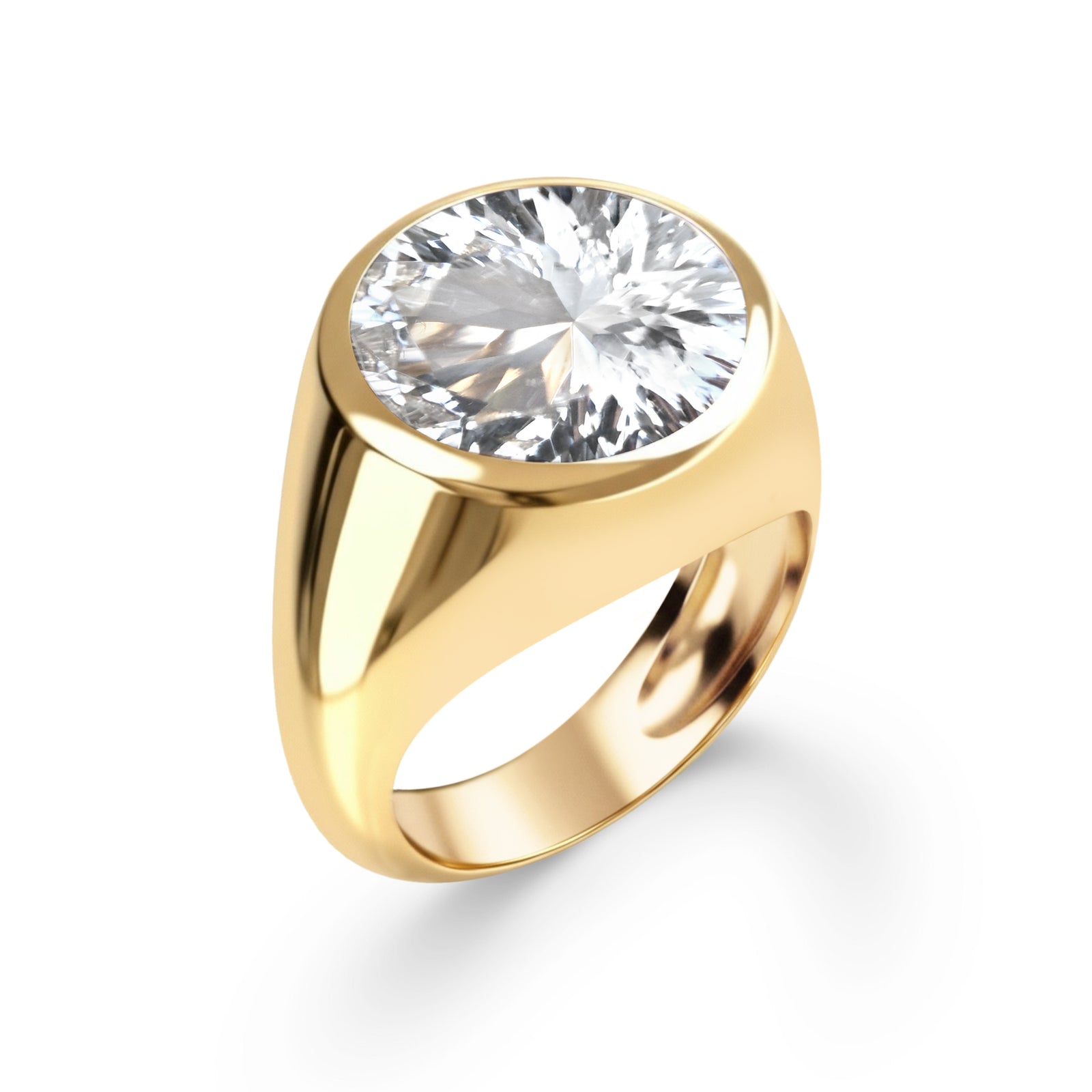 Jamestown White Topaz Ring in 14k Gold (April)