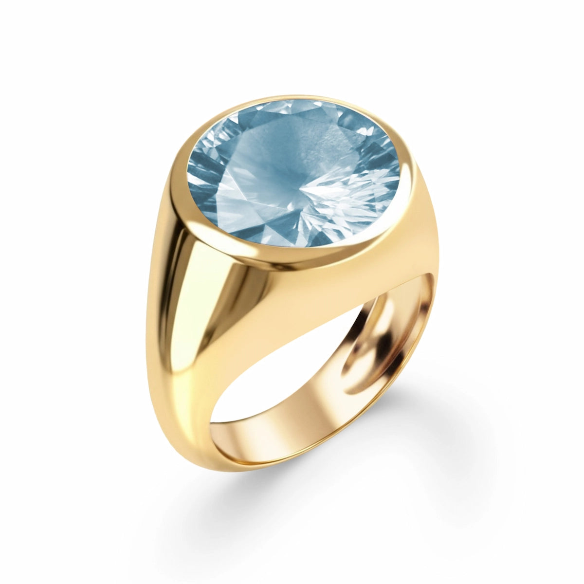 Jamestown Nantucket Blue Topaz Ring in 14k Gold (December)