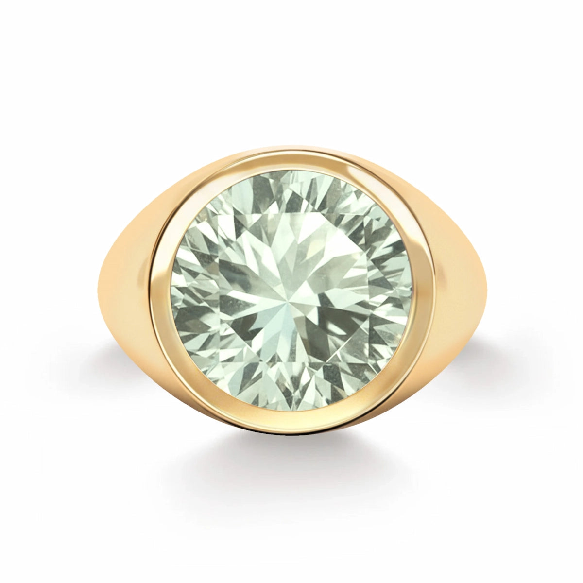Jamestown Green Amethyst Ring in 14k Gold (February)