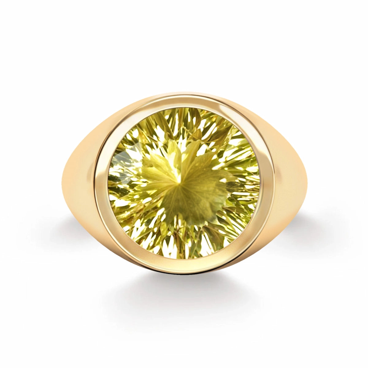 Jamestown Lemon Verbena Quartz Ring in 14k Gold (August)