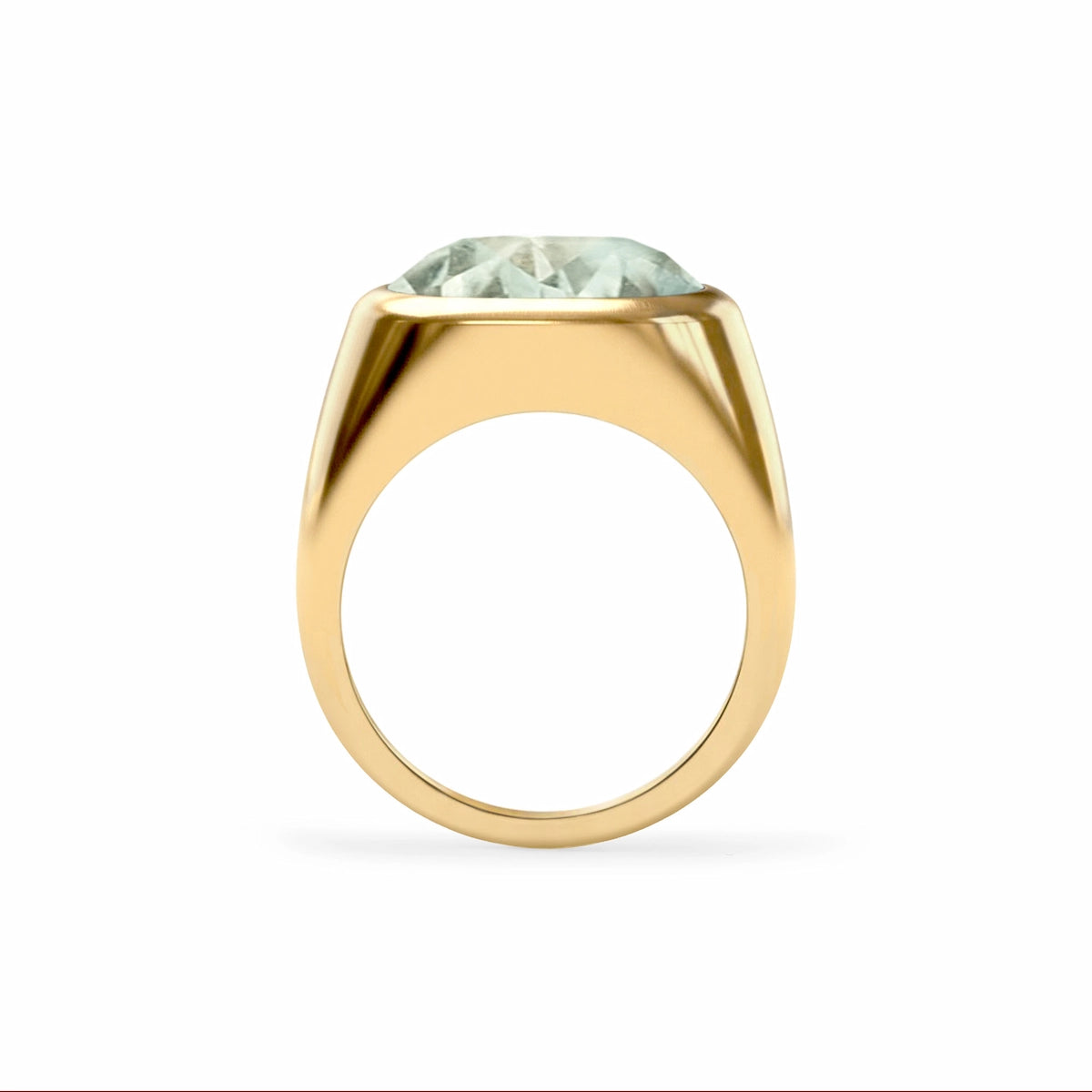 Jamestown Green Amethyst Ring in 14k Gold (February)