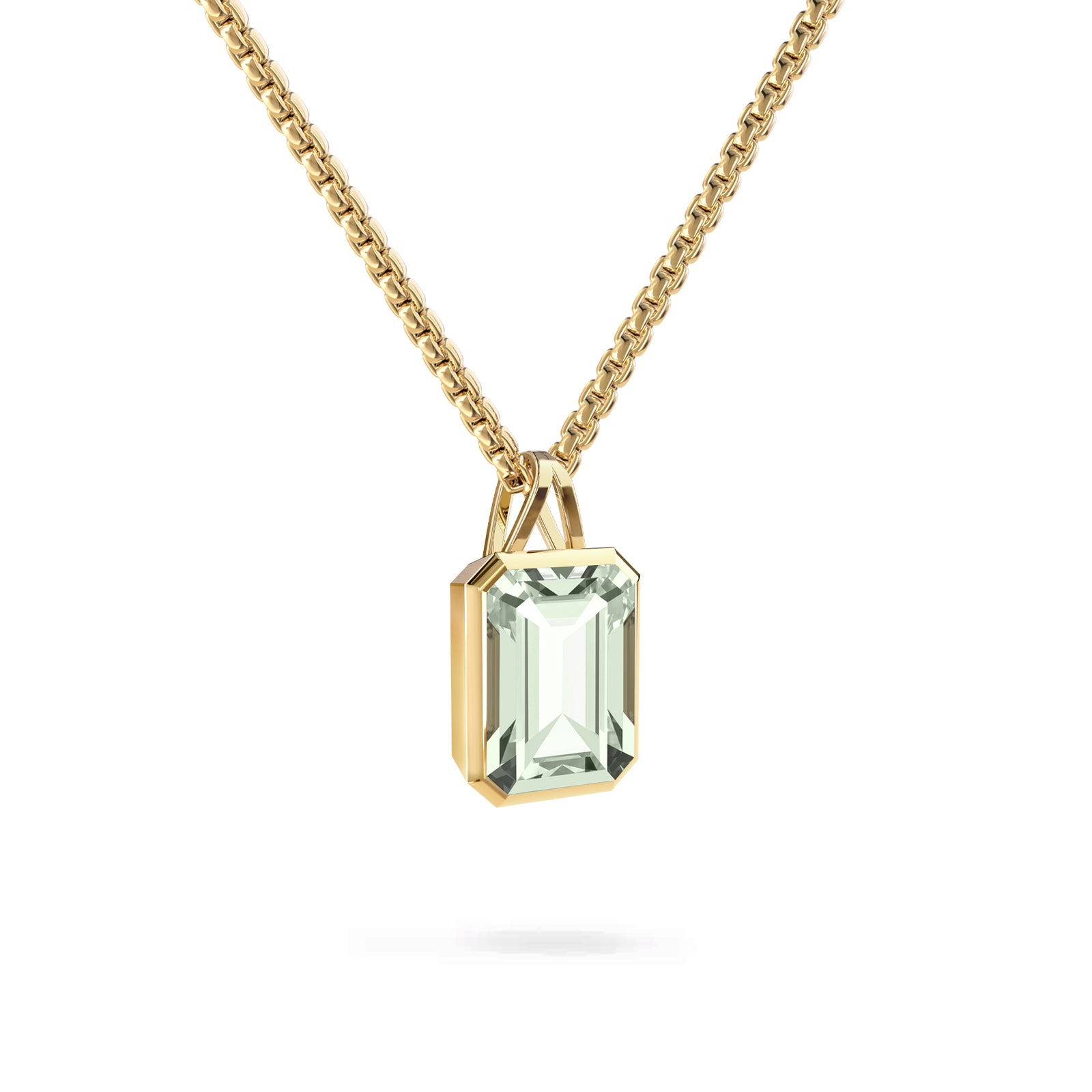 Large Warren Green Amethyst Pendant in 14k Gold (February)