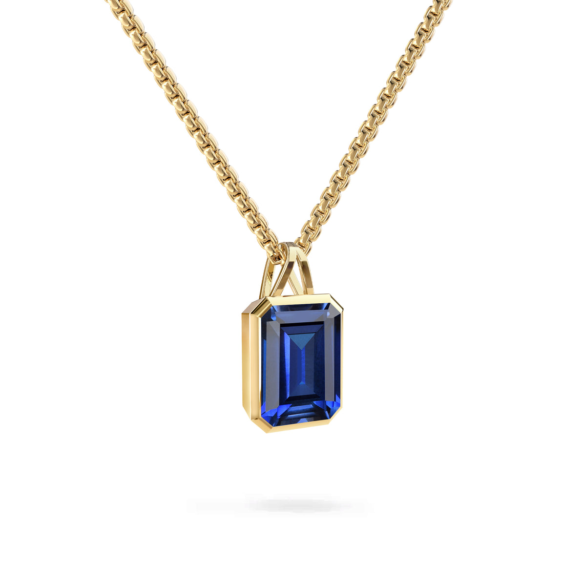 Large Warren Sapphire Pendant in 14k Gold (September)