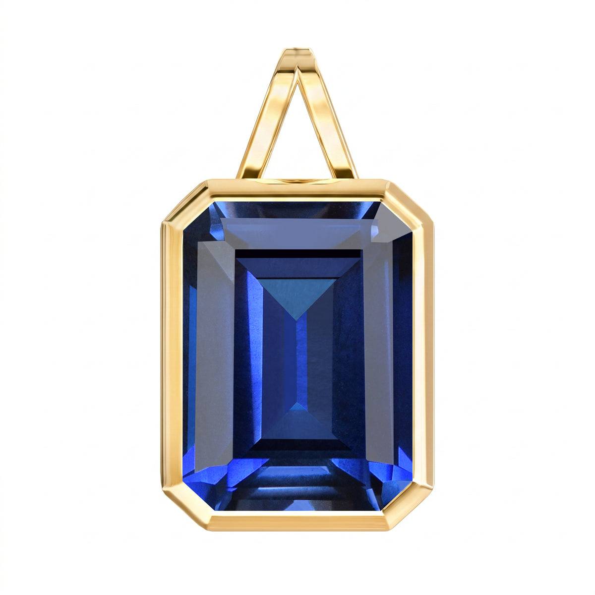 Large Warren Sapphire Pendant in 14k Gold (September)