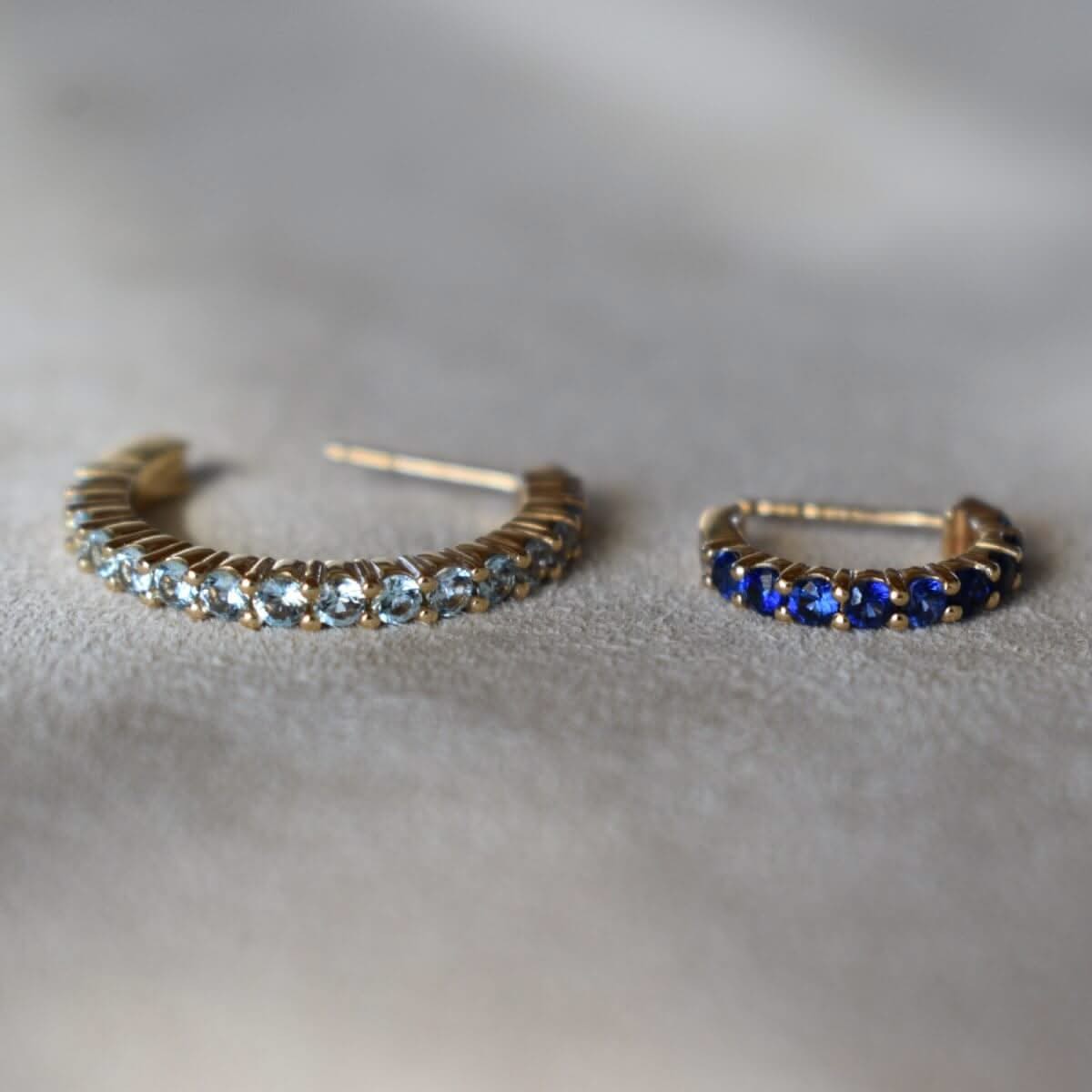 Rosecliff Nantucket Blue Topaz Hoop Earrings in 14k Gold (December)
