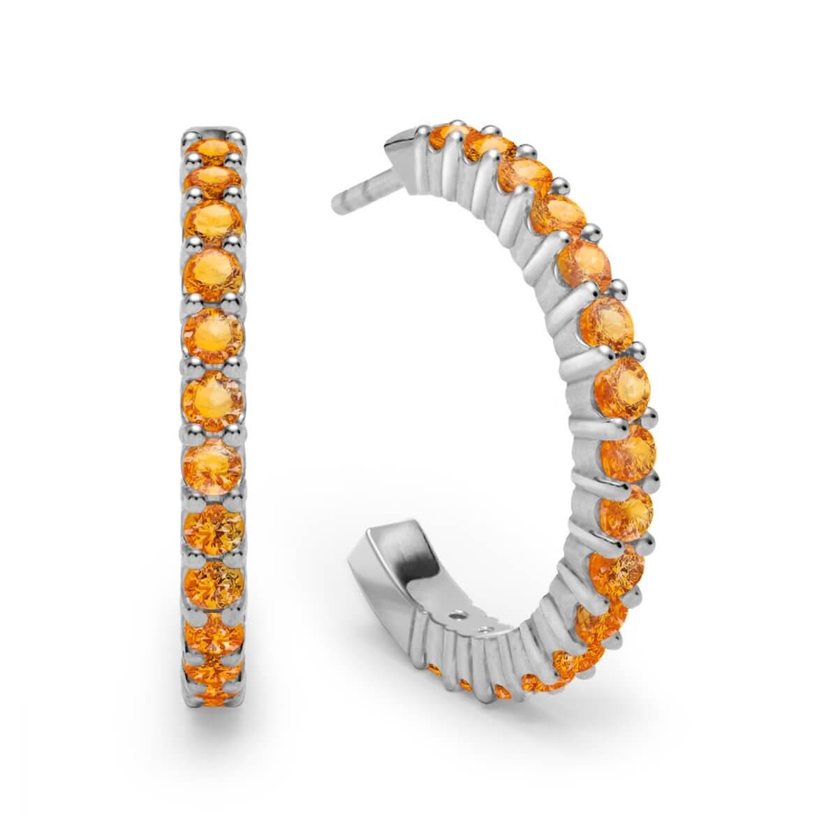 Rosecliff Citrine Hoop Earrings in 14k Gold (November)