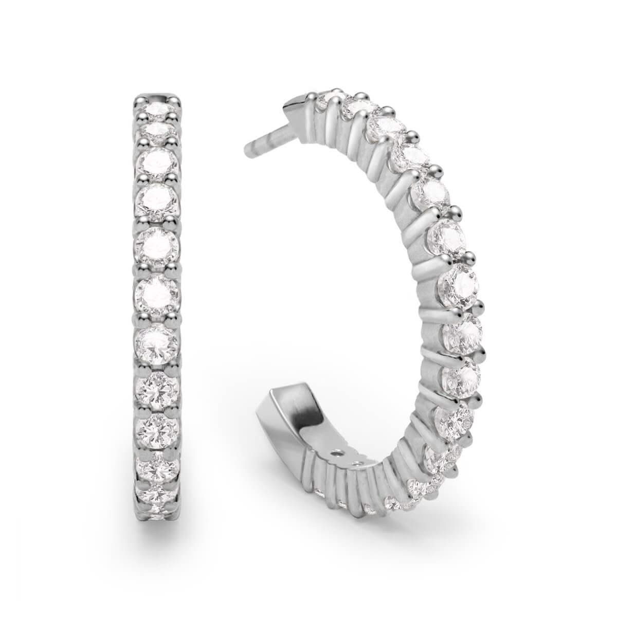 Rosecliff Diamond Hoop Earrings in 14k Gold (April)