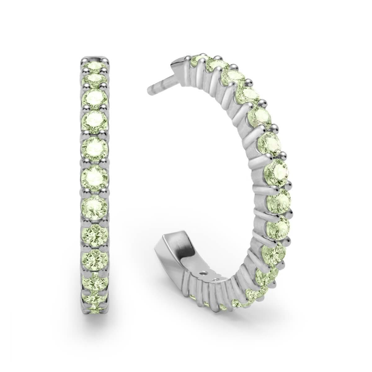 Rosecliff Peridot Hoop Earrings in 14k Gold (August)