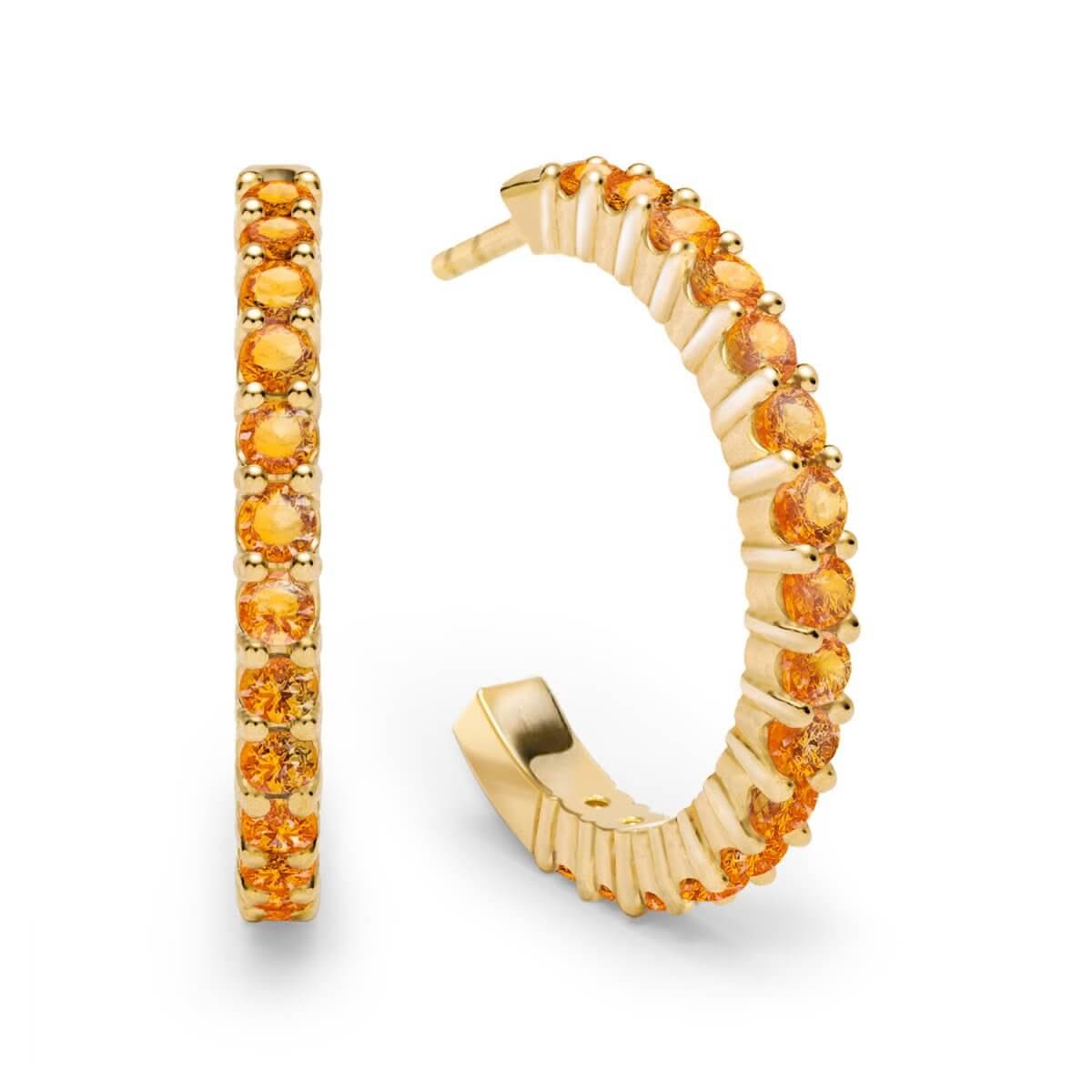Rosecliff Citrine Hoop Earrings in 14k Gold (November)