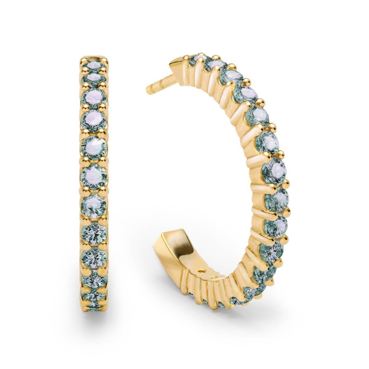 Rosecliff Alexandrite Hoop Earrings in 14k Gold (June)