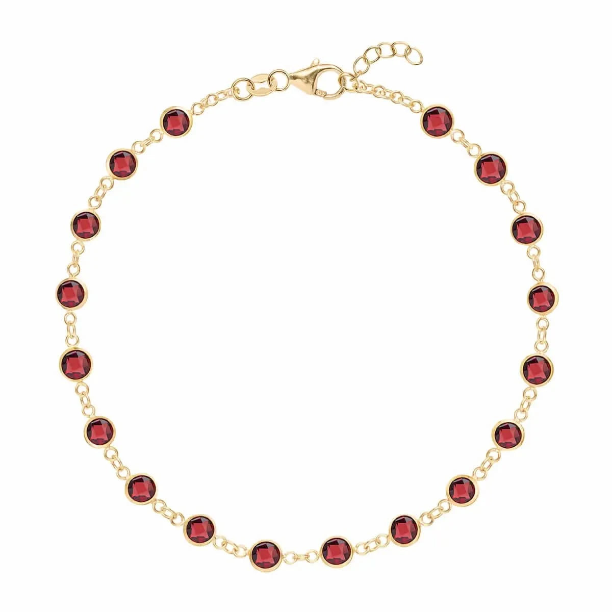 Newport Garnet Bracelet in 14k Gold (January)