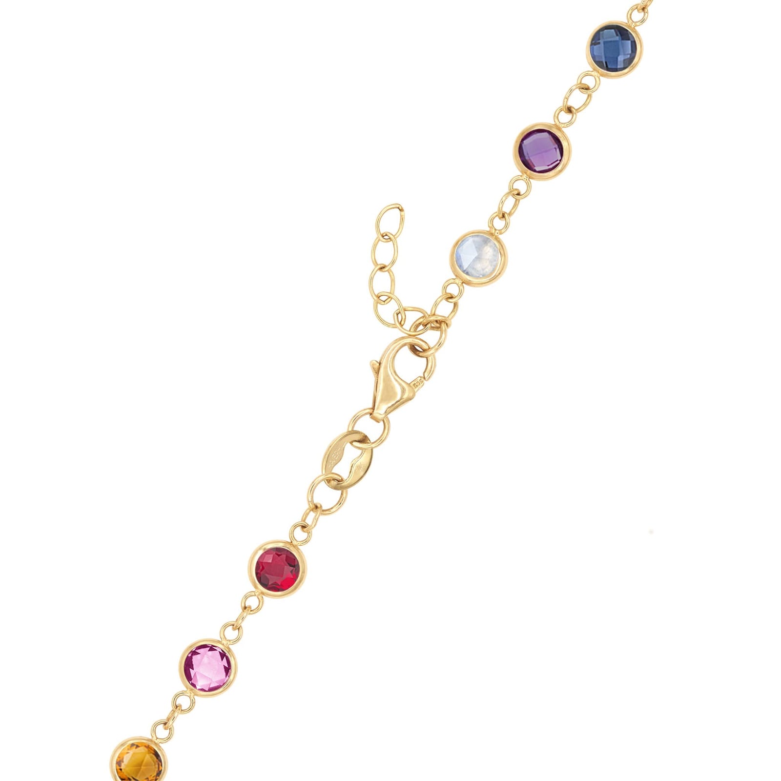 Rainbow Large Peace Sign Newport Bracelet in 14k Gold
