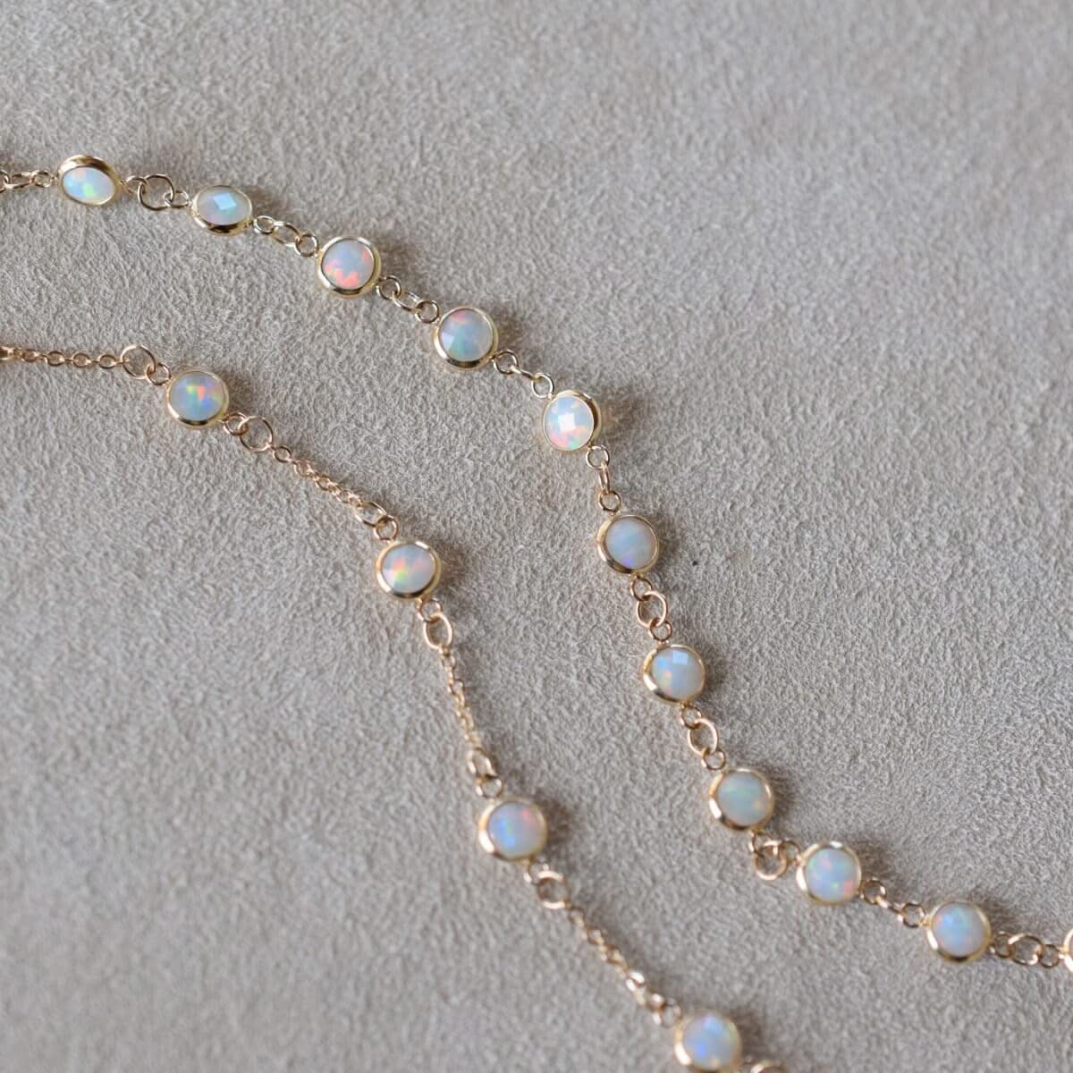 Bayberry 7 Opal Bracelet in 14k Gold (October)