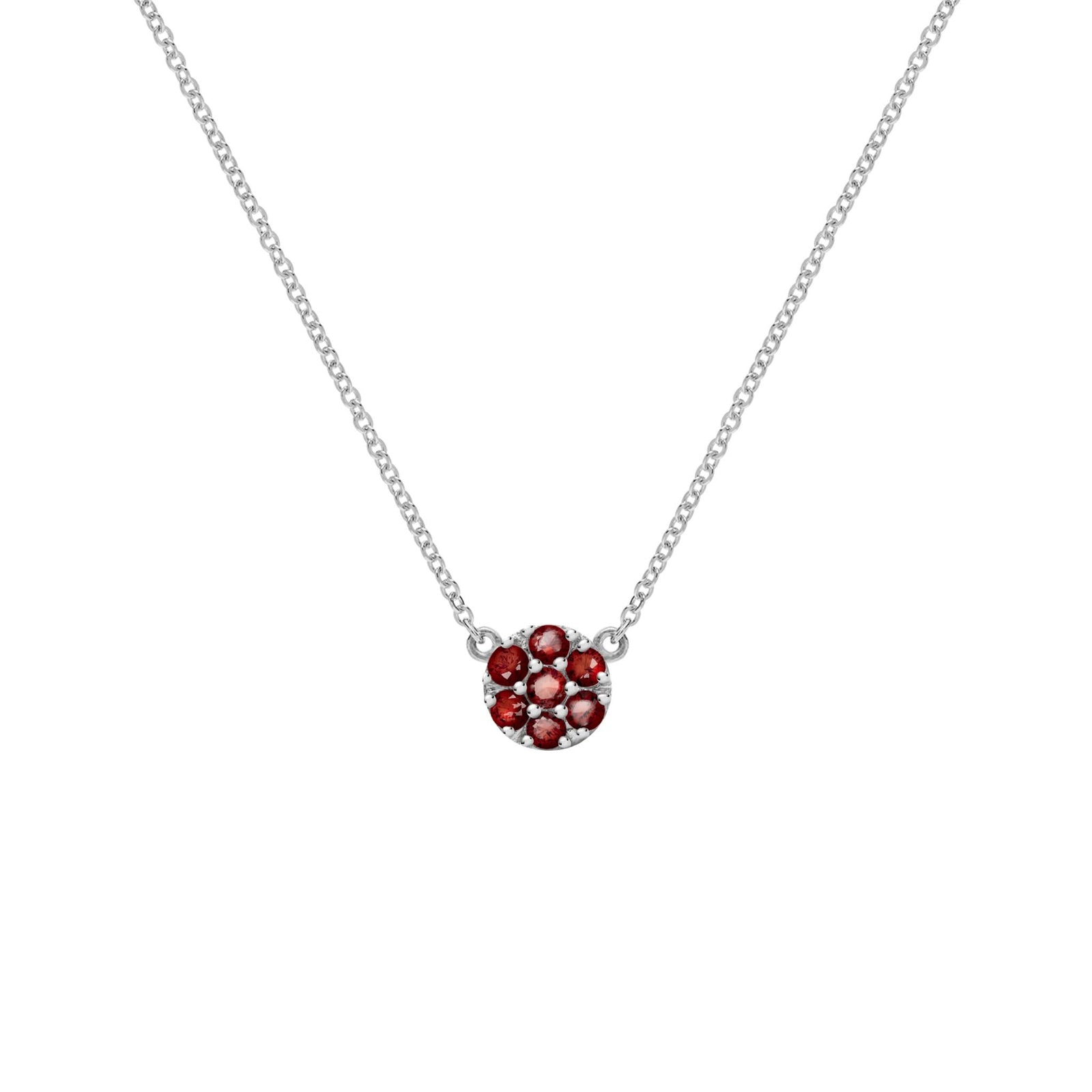 Rosecliff Garnet Mini Necklace in Solid 14k Gold (January)