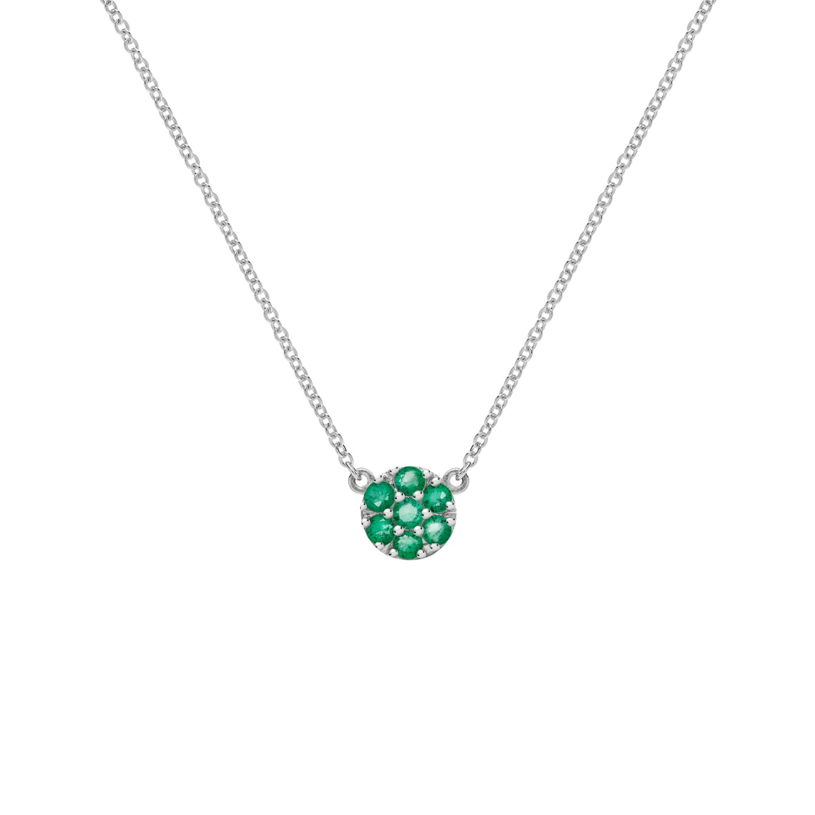 Rosecliff Emerald Mini Necklace in Solid 14k Gold (May)