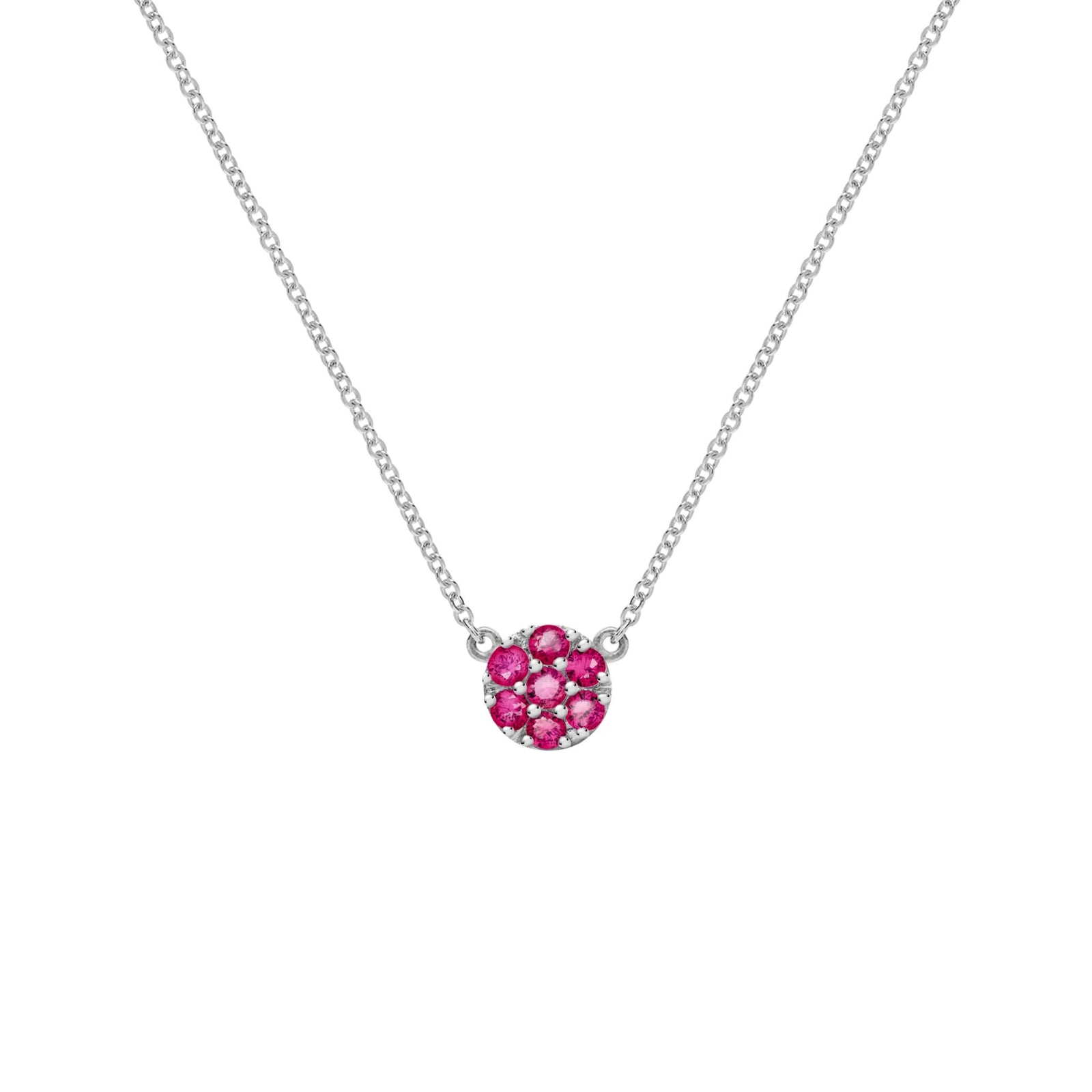 Rosecliff Ruby Mini Necklace in Solid 14k Gold (July)