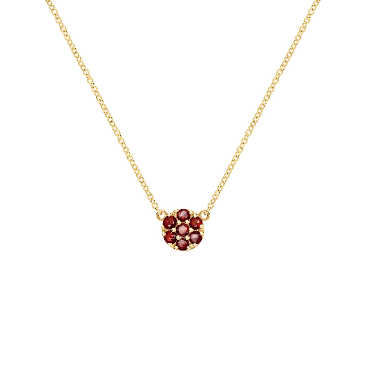 Rosecliff Garnet Mini Necklace in Solid 14k Gold (January)