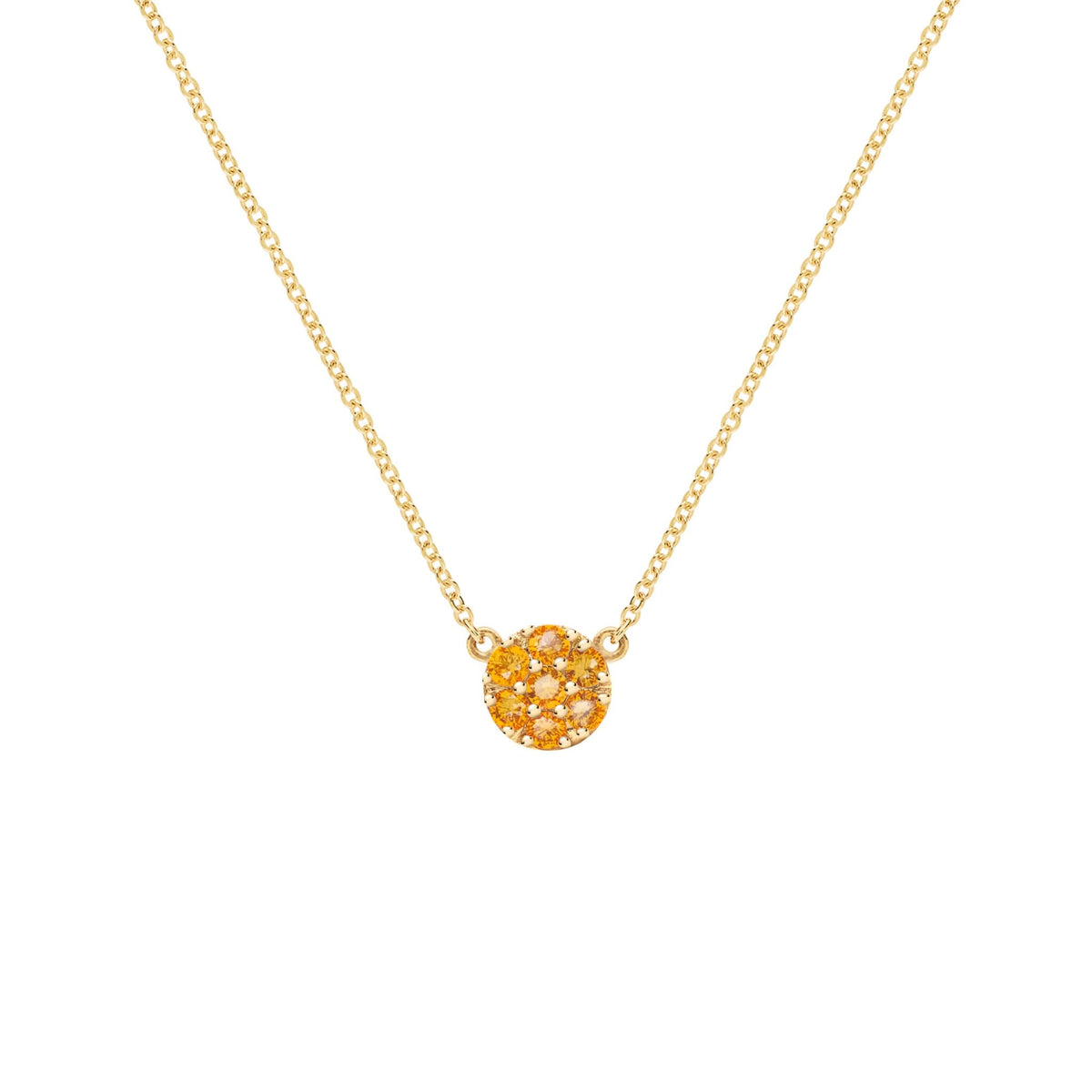 Rosecliff Citrine Mini Necklace in Solid 14k Gold (November)