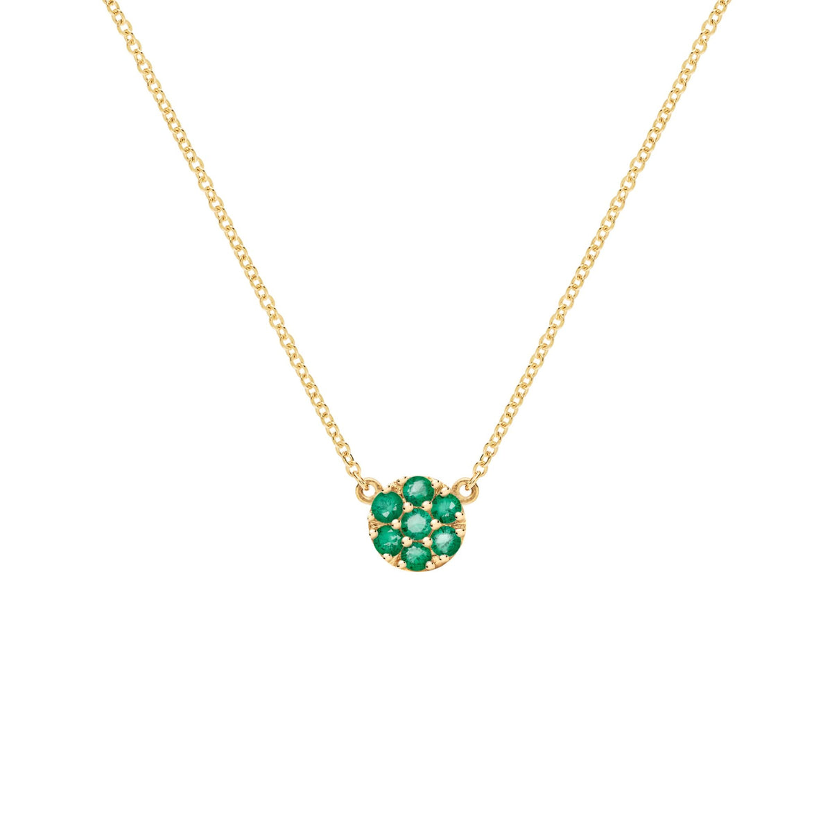 Rosecliff Emerald Mini Necklace in Solid 14k Gold (May)