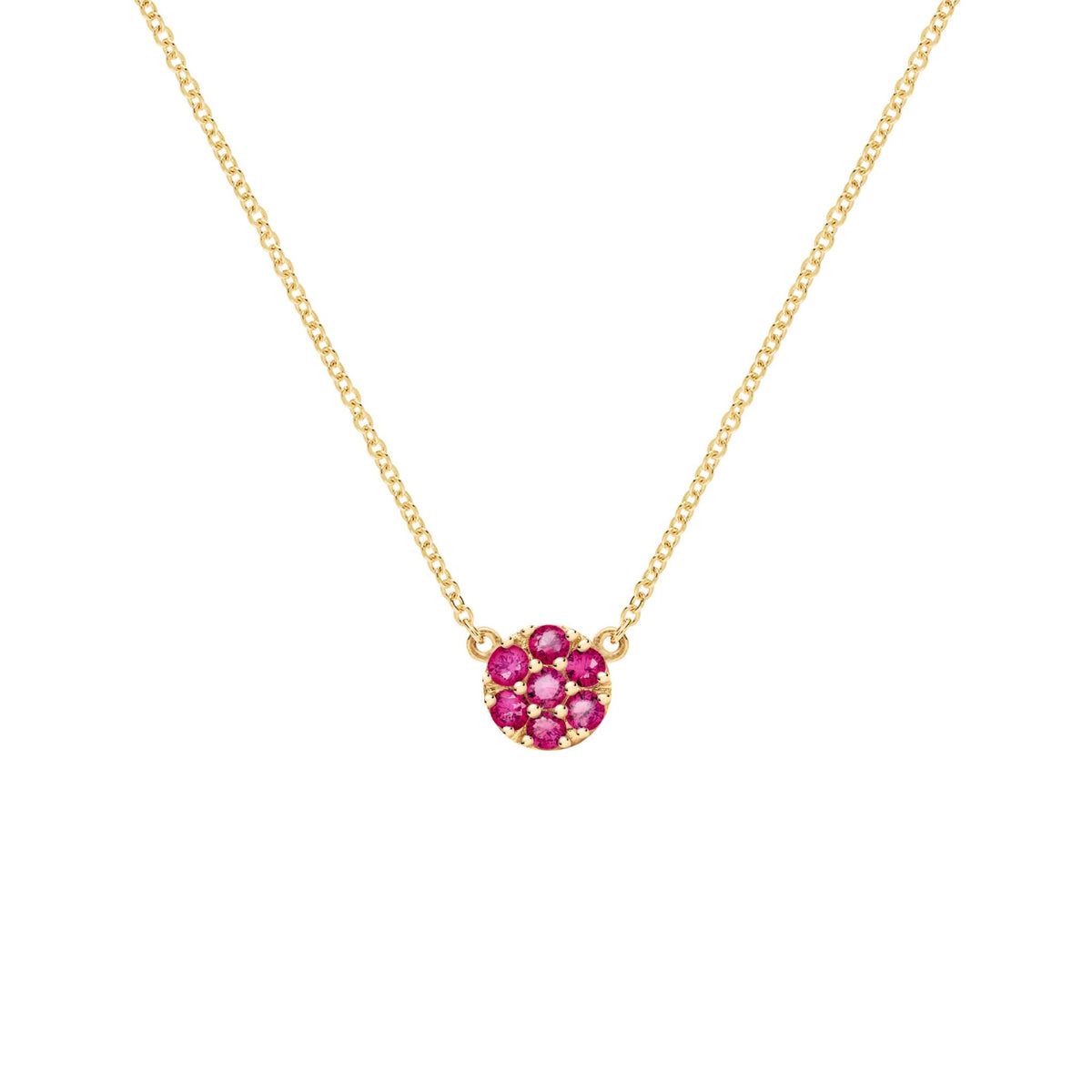 Rosecliff Ruby Mini Necklace in Solid 14k Gold (July)