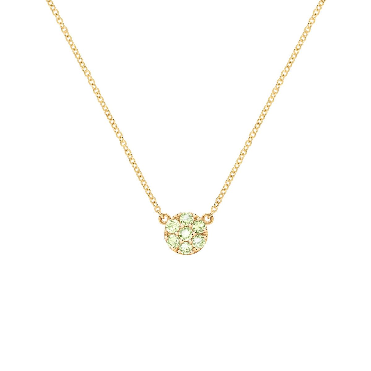 Rosecliff Peridot Mini Necklace in Solid 14k Gold (August)