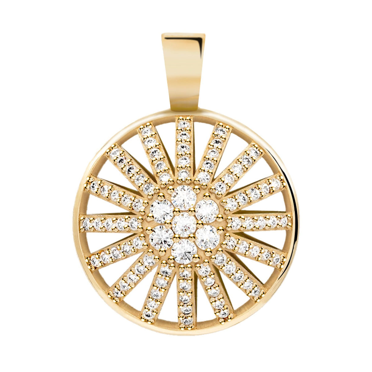 Palmer Diamond Dome Pendant in Solid 14k Gold
