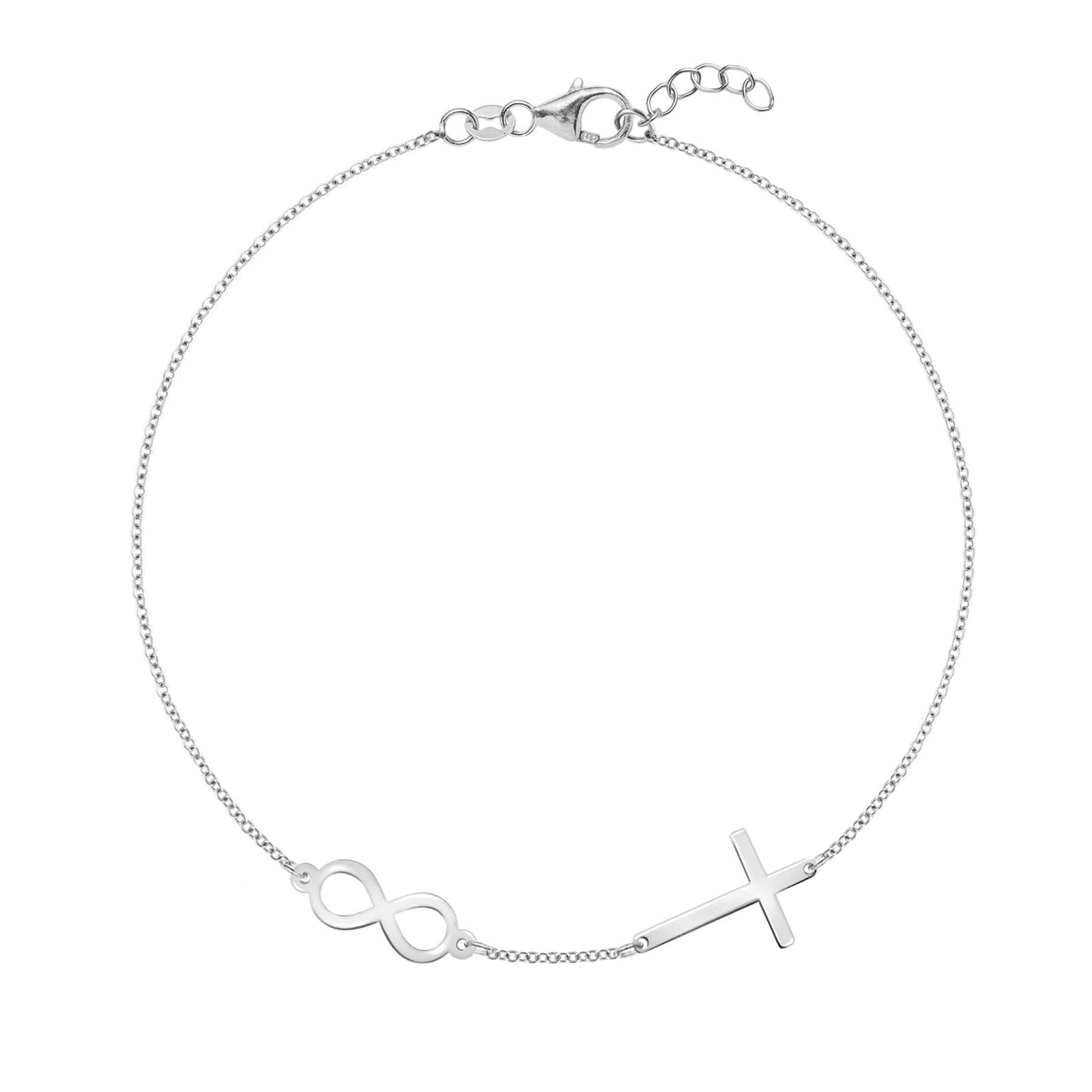Infinity & Cross Bracelet in 14k Gold