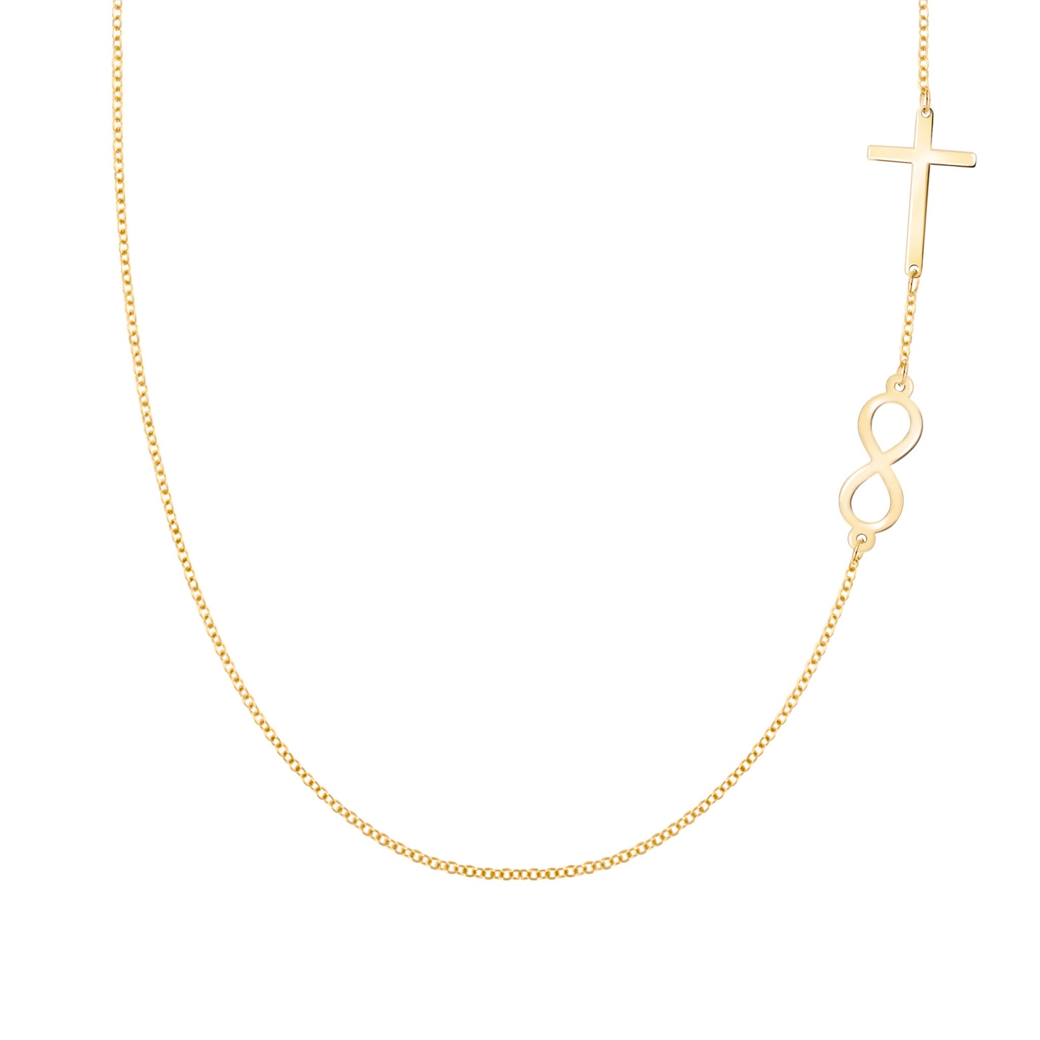 Infinity Cross Necklace In 14k Gold Infinity cross necklace in 14k gold