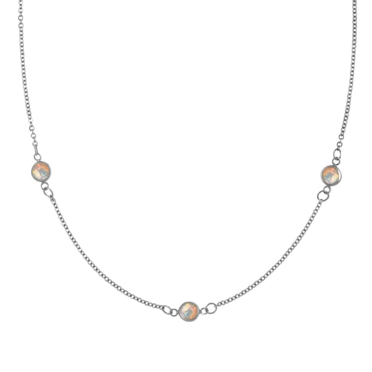 Bayberry 3 Opal Necklace in 14k Gold (October)