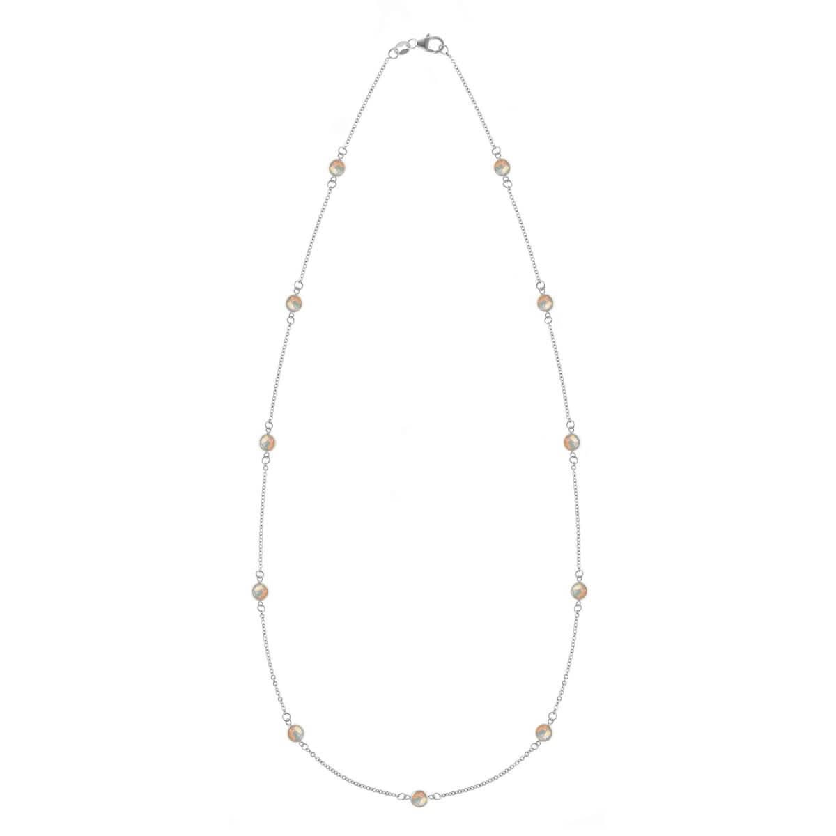 Bayberry 11 Opal Necklace in 14k Gold (October)