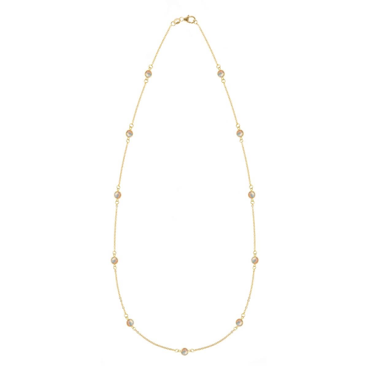 Bayberry 11 Opal Necklace in 14k Gold (October)