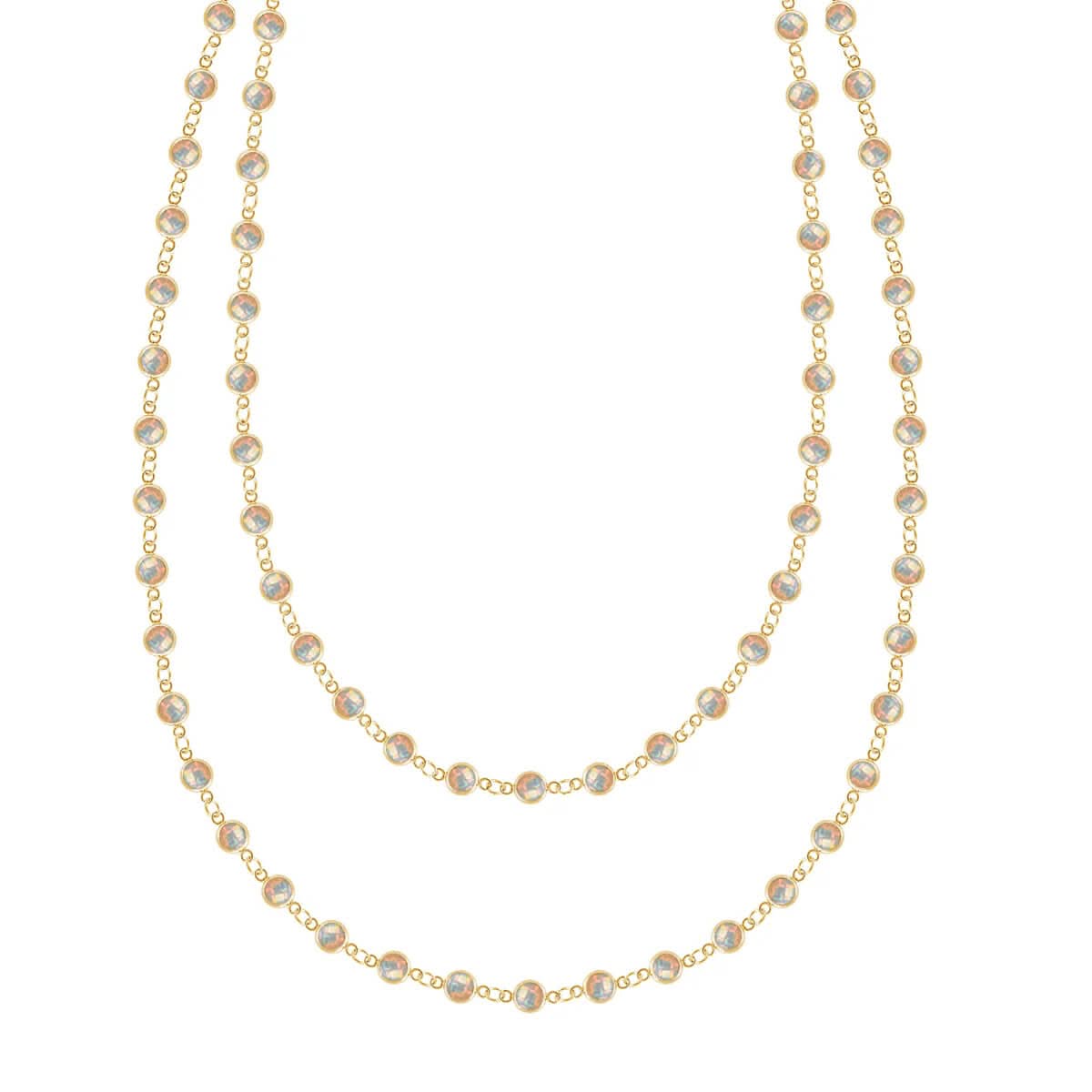 Newport Wrap necklace featuring 4 mm briolette cut Citrines bezel set in 14k yellow gold - front view