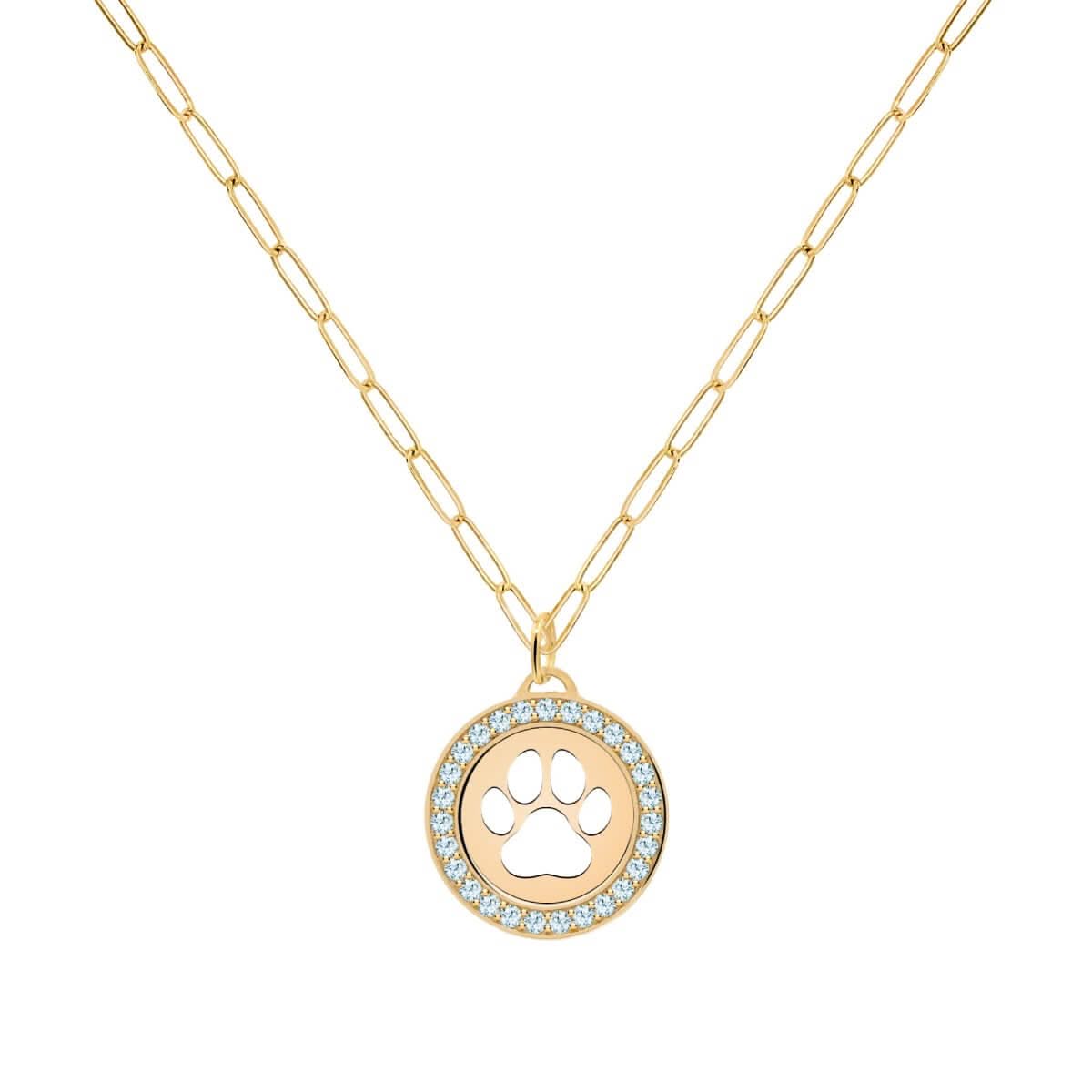 Paw & Nantucket Blue Topaz Pendant in 14k Gold (December)