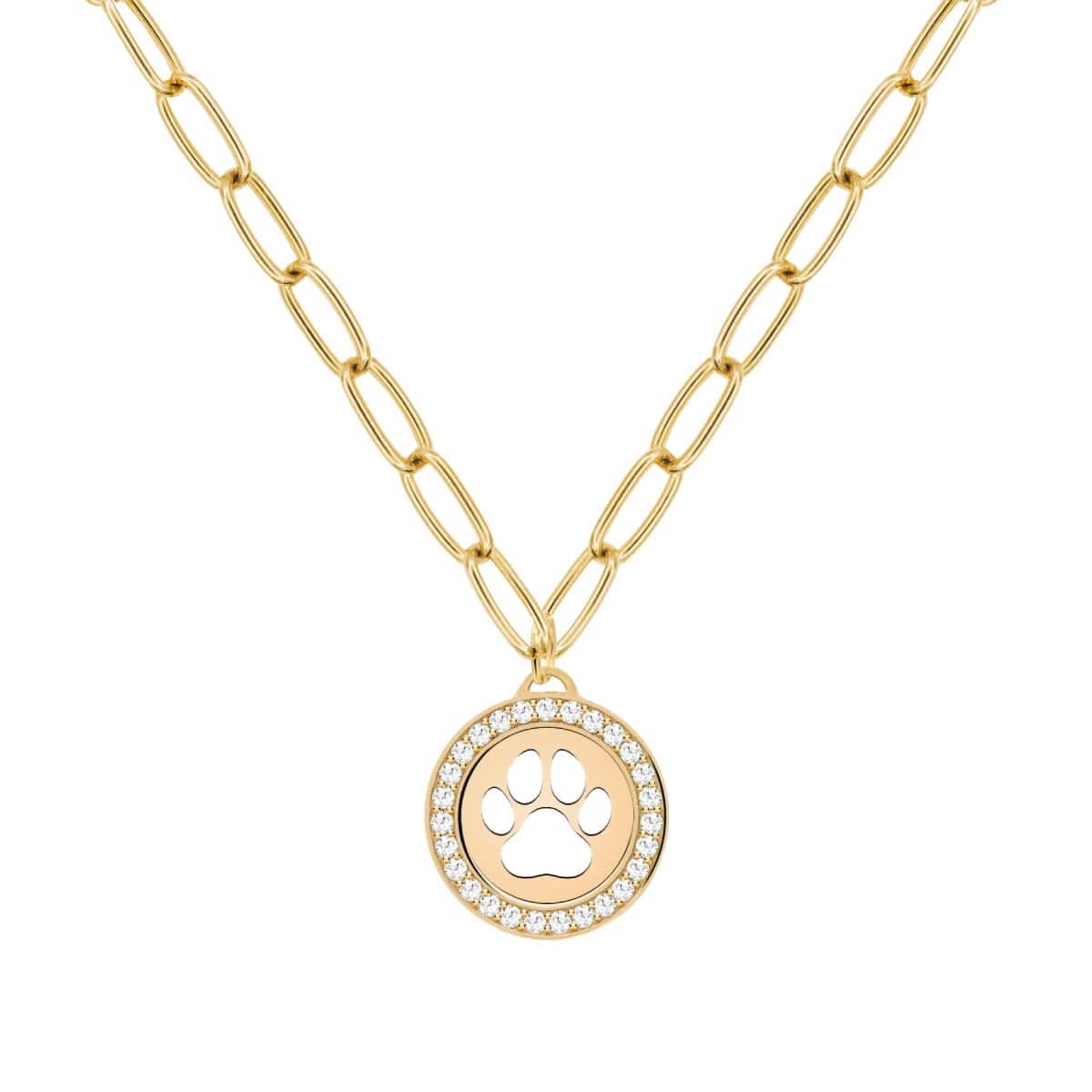 Paw & Diamond Pendant in 14k Gold (April)