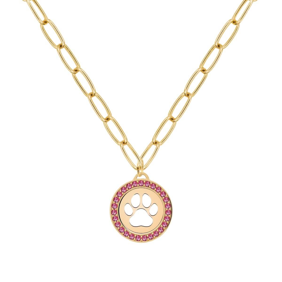 Paw & Ruby Pendant in 14k Gold (July)