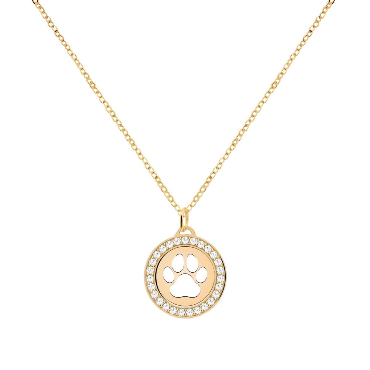 Paw & Diamond Pendant in 14k Gold (April)