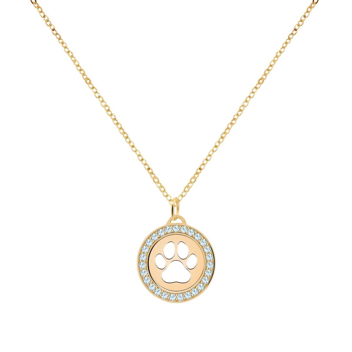 Paw & Nantucket Blue Topaz Pendant in 14k Gold (December)