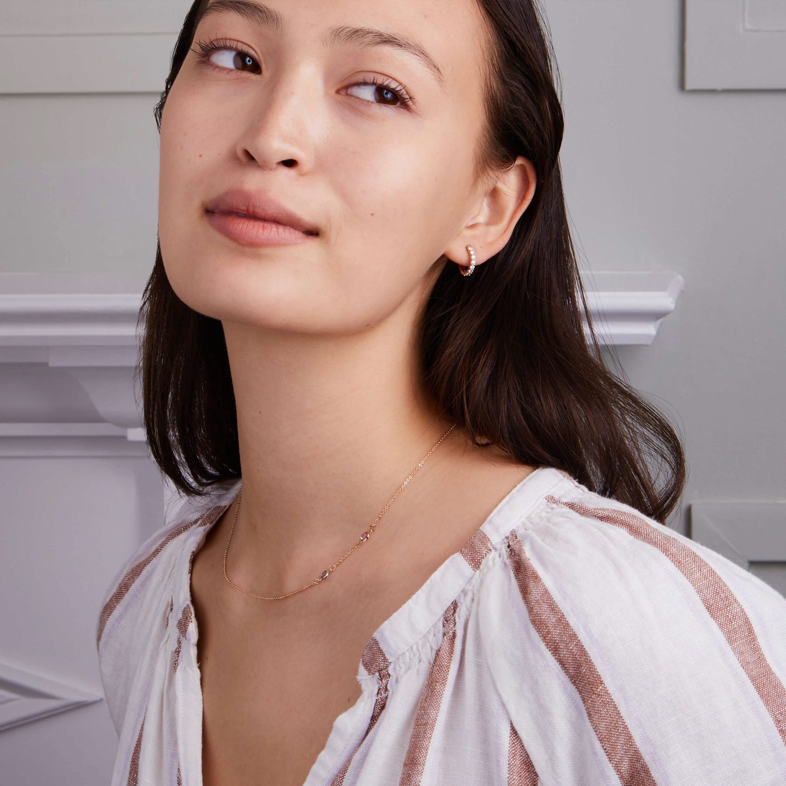 Petite 2 Birthstone Necklace in 14k Gold