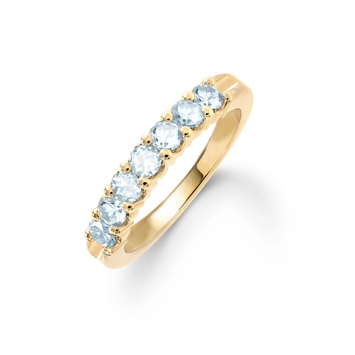 Rosecliff Luxe Aquamarine Stackable Ring in 14k Gold (March)