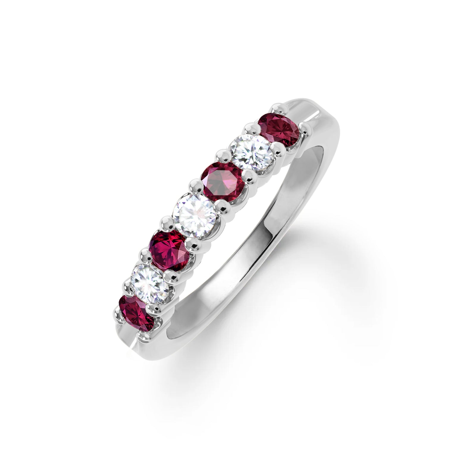 Rosecliff Luxe Diamond & Ruby Stackable Ring in 14k Gold (July)