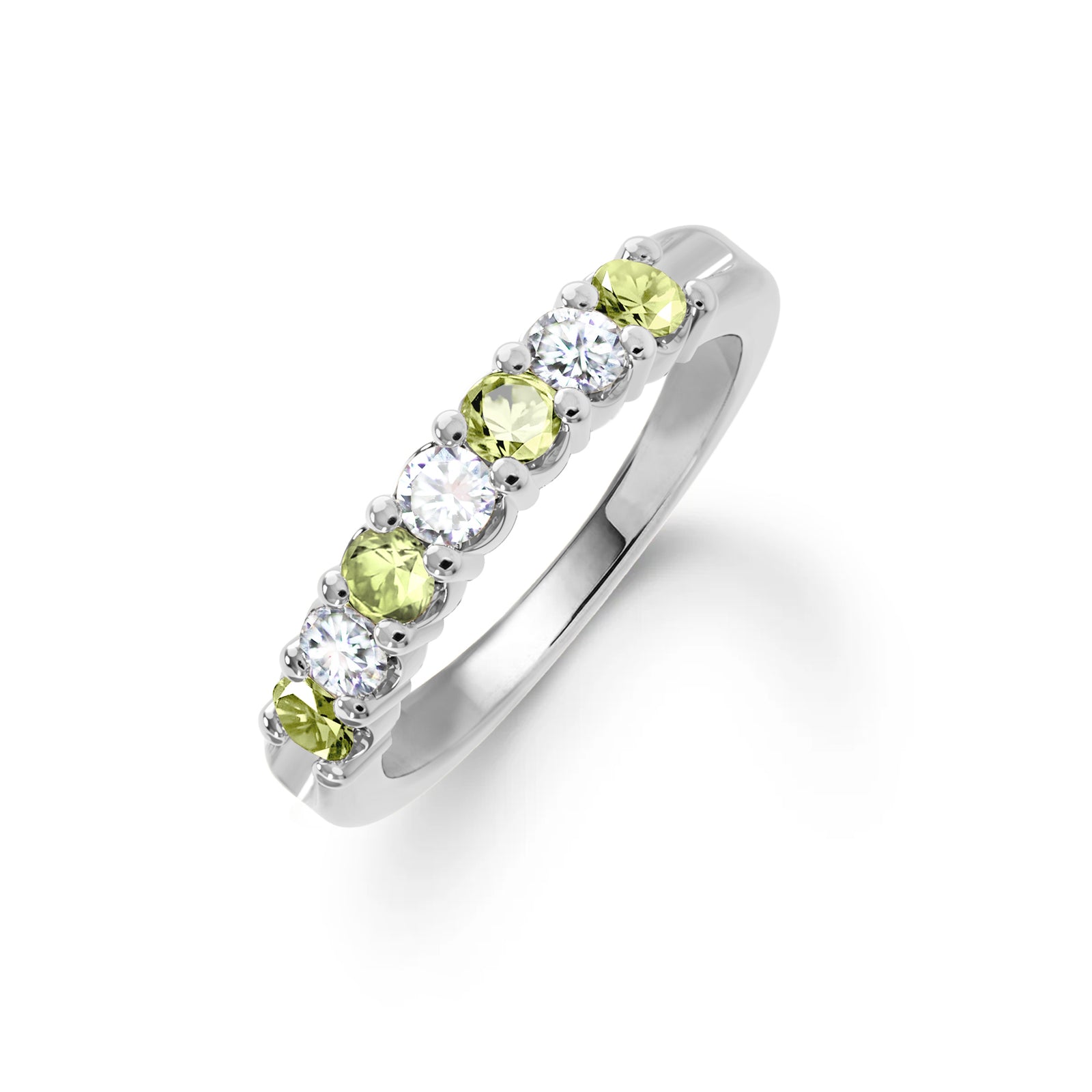 Rosecliff Luxe Diamond & Peridot Stackable Ring in 14k Gold (August)