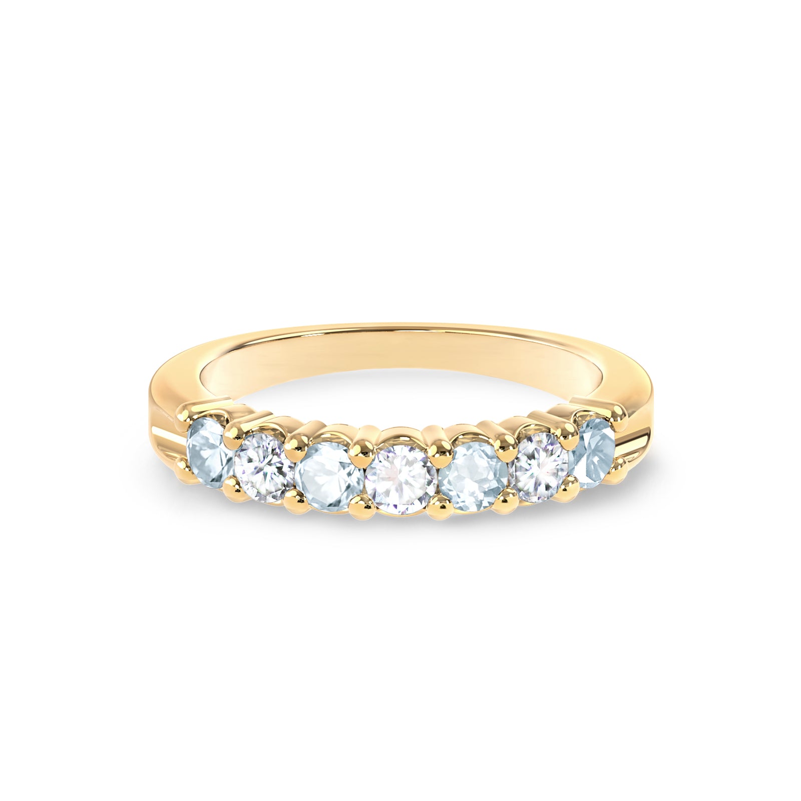 Rosecliff Luxe Diamond & Aquamarine Stackable Ring in 14k Gold (March)